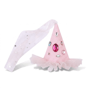 Birthday Party Hats Tiny Paper Hats with Pom Poms, Novelty Party Accessories for Baby Shower, Anniversary