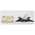 thumbnail image 1 of Birthday Party Kitchen Mat, Sleepy French Bulldog Cupcake Candles Cone Hat Celebration Themed Image, Plush Decorative Kitchen Mat with Non Slip Backing, 47" X 19", Multicolor, by Ambesonne, 1 of 1