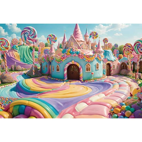 Birthday Party Photo Z Backdrop Candy Candyland Photography Background Sign Studio Photobooth Supplies