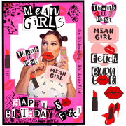 Birthday Party Pink Theme Photo Decoration Set - Frame Handheld Props Fashion Graffiti Combination
