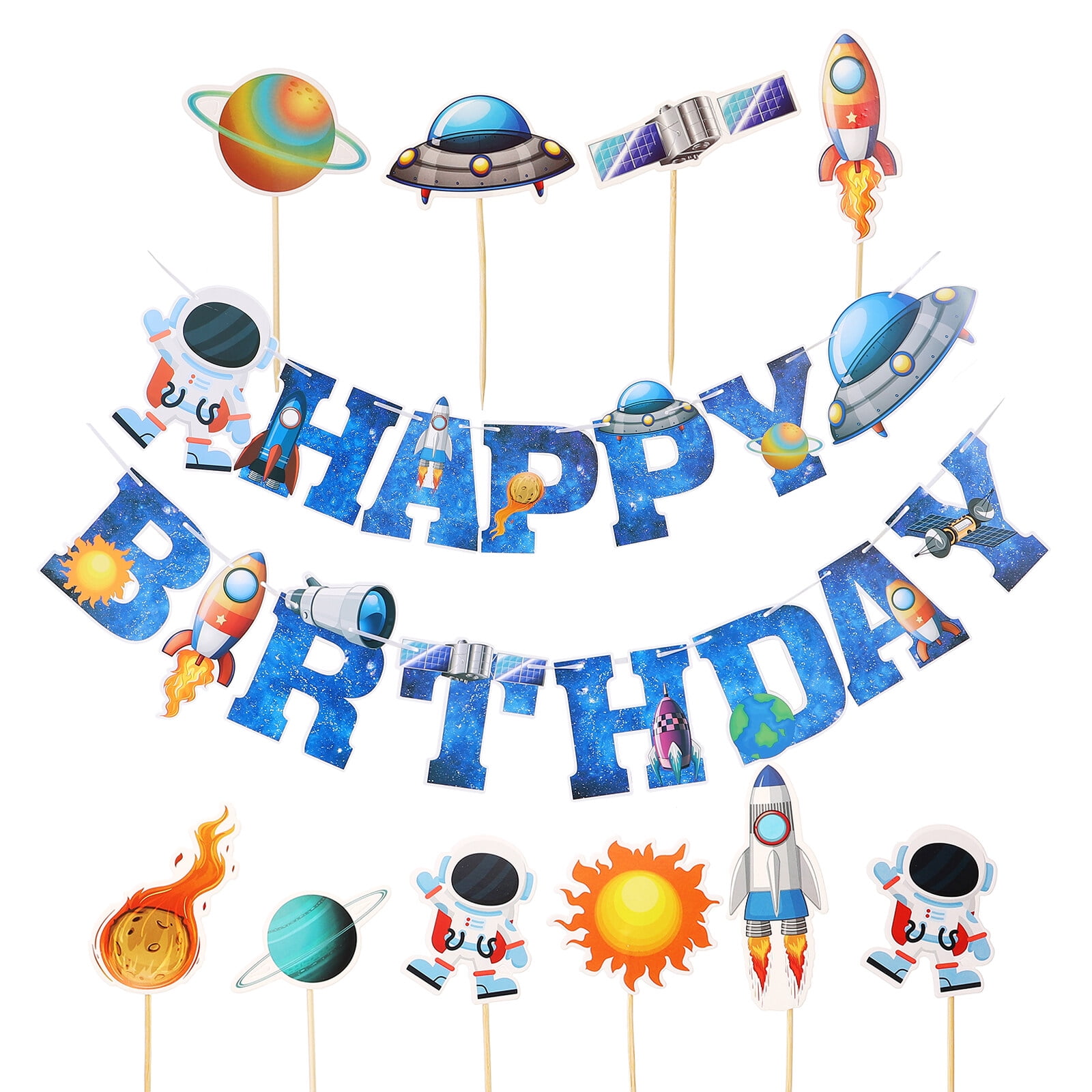 Birthday Party Space Garland Solar System Theme Banner Decor