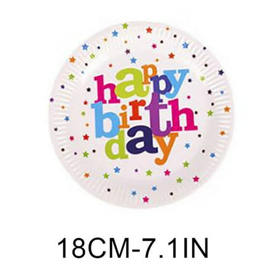 Birthday Party Supplies Disposable Tableware Kit - 20 Tissues, 10 Plates 7&9 Inch, 10 Cups, Tablecloth - Colorful Decor for Picnic Camping Celebration