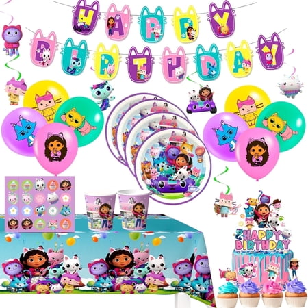 Birthday Party Supplies,Party Decorations&Tableware Set - Party Plates Cups Napkins Table Cloth Balloons Backdrop Banner etc Birthday Decorations