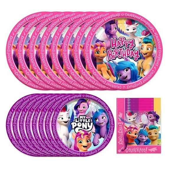 Birthday Party Supplies - Serves 24 Guests - Dinnerware Starter Set - Plates & Napkins