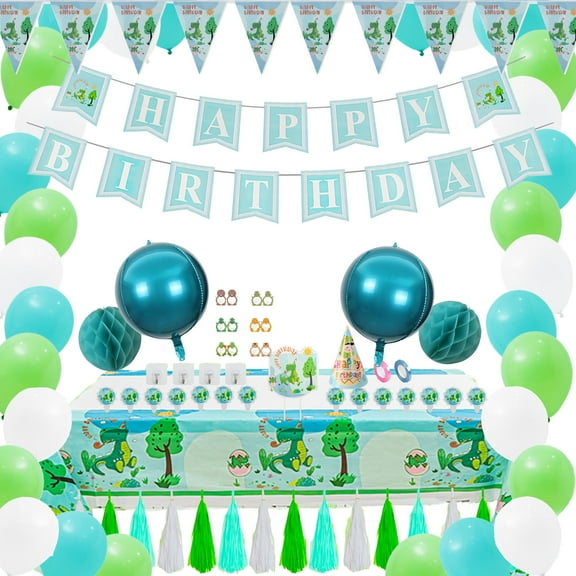 Birthday Party for Women Girls with Banner, Balloon, Paper Tassel, Disposable cutlery for Party Decoration