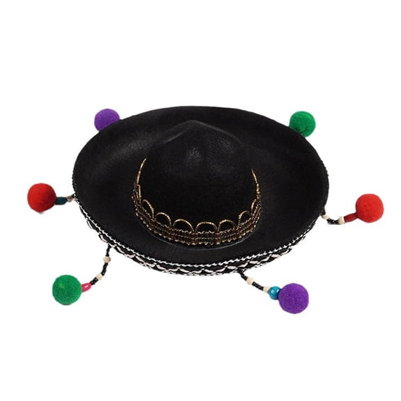 Birthday Pet Hat Dog Cats Headgear Colorful Pompoms Costume Sombrero Studded Pompoms Dog Christmas Outfit