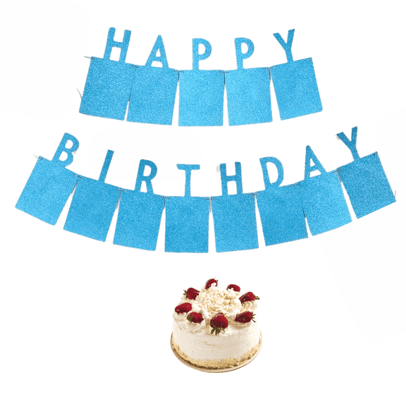 Birthday Photo Banners, Milestone Party Decorations, Happy Birthday Sign Garland Flags, Gift for Party Planners, Blue, 1 set