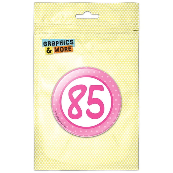 Birthday Pink Dots 85 Refrigerator Button Magnet