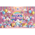 thumbnail image 1 of Birthday Polyester Banner Photography Backdrop Rainbow and Gift Box Theme with Balloons - Party Background Decoration for the Celebration, 1 of 9
