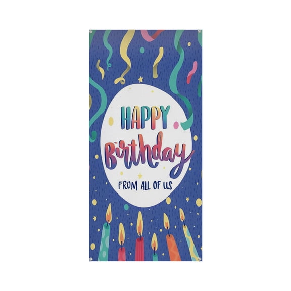 Birthday Premium Polyester Taffeta Door Banner – Fade-Resistant Versatile Décor for Celebrations & DIY Gifting 35.4*78.7IN/90*200CM