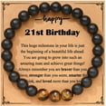 thumbnail image 1 of Birthday Present for Him 21st 30th 40th 50th 60th 70th Anniversary Gift Elastic Rope Bracelet Men Christmas Ornament Stylish, 1 of 6