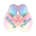 thumbnail image 1 of Birthday Princess Slippers - Fluffy Criss Cross Slippers for Girls - Ages 3 to 10 years - Gifts for Girls, Multi-Color 12.5-13C (7-8Yrs), Turquoise Glitter, 1 of 5