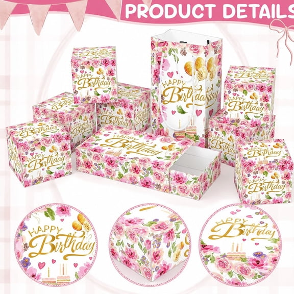 Birthday Pull Out Surprise Box, Folding Paper Gift Box for Cash and Gift Cards, Party Reveal for Friends and Family