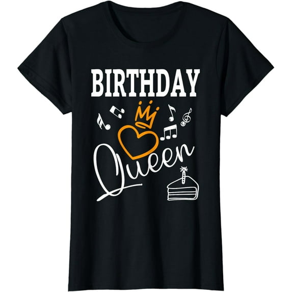 Birthday Queen Birthday Cake With Music Notes Birthday T-Shirt