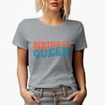 thumbnail image 1 of Birthday Queen, Groovy Retro Wavy Text Merch Gift, Heather Grey T-Shirt, 3XL, 1 of 5