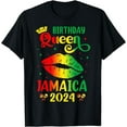Birthday Queen Jamaica 2024 Girls Trip Party Jamaican Lips TShirt