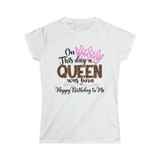 Birthday Queen Shirt, Female, Adult, White, Dynamic Apparel