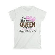 Birthday Queen Shirt, Shirt for Women, White, Adult,  Female, Dynamic Apparel