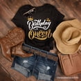 thumbnail image 1 of Birthday Queen T-Shirt, Black Glam Party Tee for Stylish Women, 1 of 6