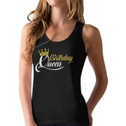 Birthday Queen Top for Women and Girls Birthday Crown Racerback Tank Top XX-Large Black
