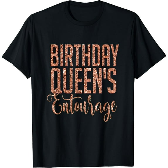 Birthday Queens Squad Gift Party Favors Rose Squad Crew T-Shirt Black 3X-Large