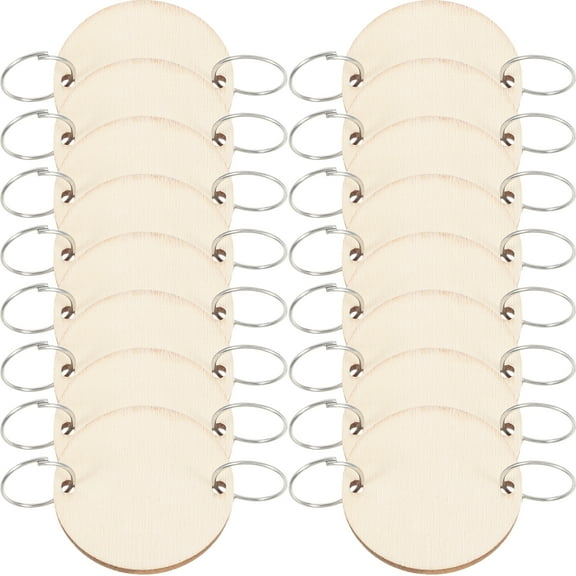 Yardwe 50Pcs Wooden Plaque Calendar Accessories Khaki Hanging Birthday Reminder