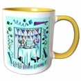 thumbnail image 1 of 3drose, Birthday Room in Green Happy Birthday 95 Years Old, 11oz Two-tone Yellow Mug, 1 of 6