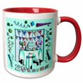 thumbnail image 1 of 3drose, Birthday Room in Green, Happy Birthday to You, 20 Year Old, 15oz Two-tone Red Mug, 1 of 6