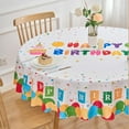 thumbnail image 1 of Birthday Round Tablecloth 70 Inch Happy Birthday Ballons White Table Cloth - Circle Polyester Seasonal Table Cover Washable Waterproof for Party Picnic Kitchen Dining Outdoor Decorations, 1 of 8