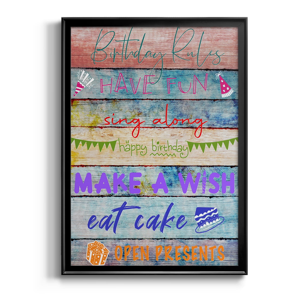 Birthday Rules Premium Framed Print - Ready to Hang