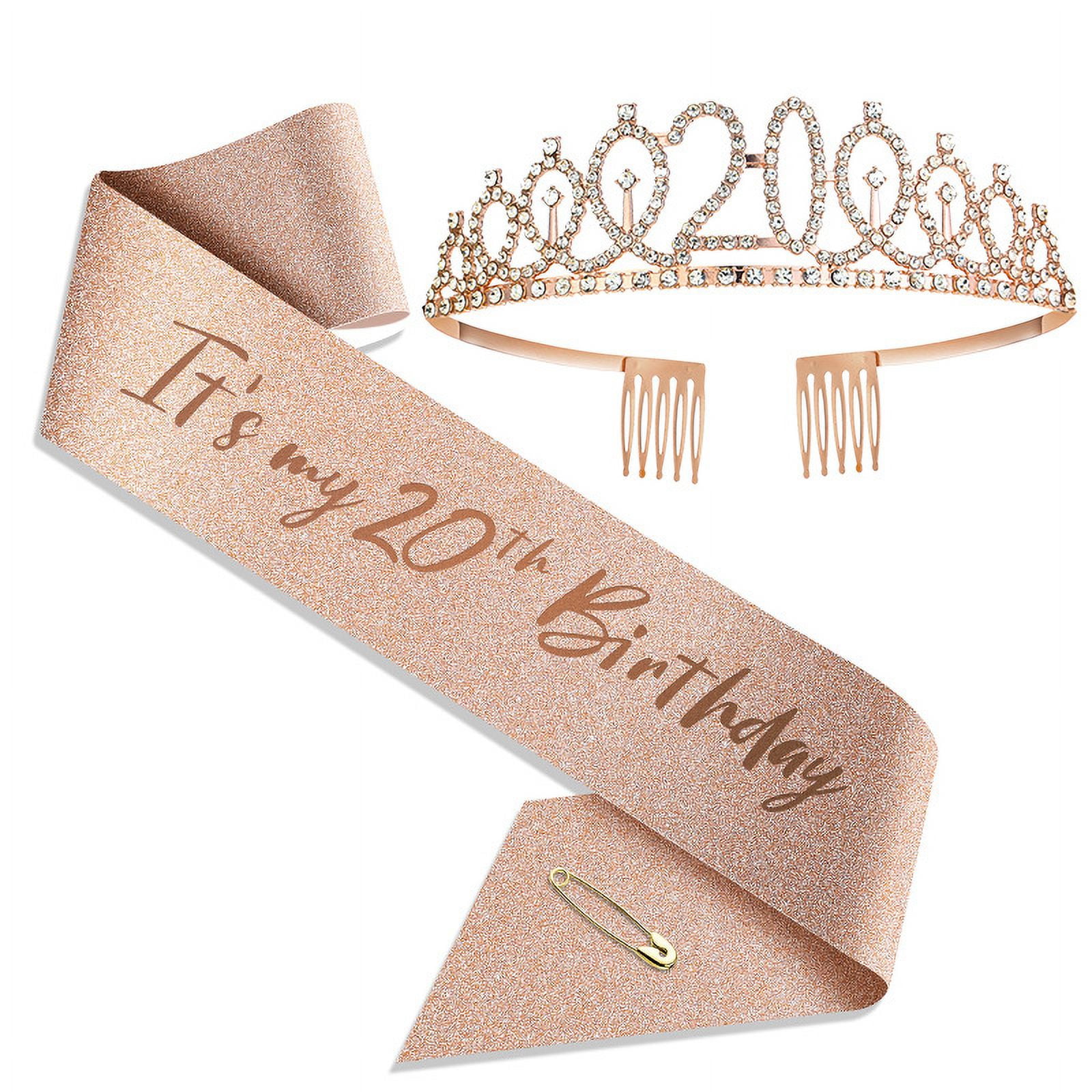 Birthday Sash And Tiara Rose Gold Birthday Sash Crown 40 & Fabulous