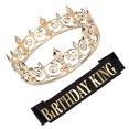 thumbnail image 1 of Birthday Sashes & Rhinestones Crowns Set for Men Boy Birthday Celebration Crowns Birthday Party Wedding Accessory Crownpiece, 1 of 9