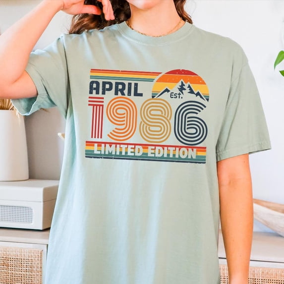 Birthday Shirt 40th Birthday Gift Retro Sunset Birthday Tee Personalized Tee Classic