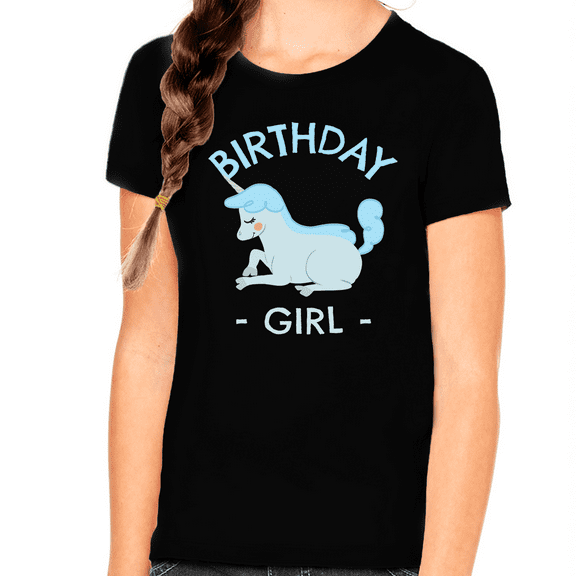 Birthday Shirt Girl Birthday Girl Baby Blue Unicorn Birthday Shirt Birthday Girl Gift