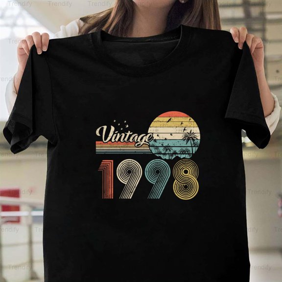 Birthday Shirt Vintage 1998 Design 22 Years Old Funny Unisex T-Shirt, up to size 5XL