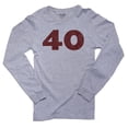 thumbnail image 1 of Birthday Shirt for 40 Year Old. Simple Design Men's Long Sleeve Grey T-Shirt, 1 of 2