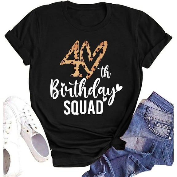 Birthday Shirts for Women 40th Birthday Queen T Shirt 40 Years Old Birthday Squad Shirt Birthday Girl Tops