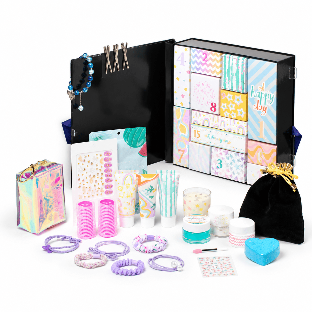 Birthday Spa Gift Basket Set for Women, Sweet Fresh Scented 15pcs Self ...