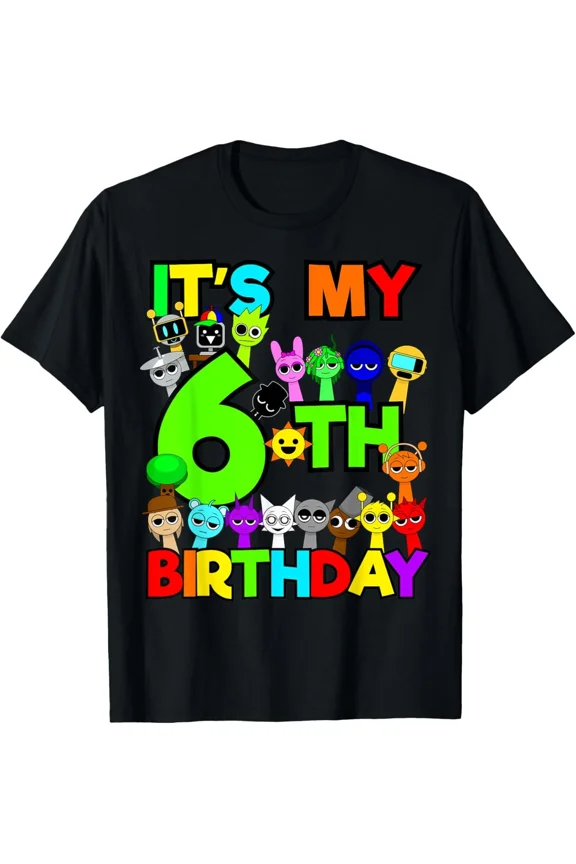 Birthday Sprunki party decorations 6 year old Girls Boys T-Shirt