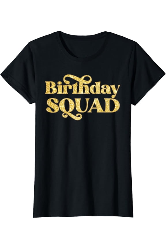 Birthday Squad Crew Gold Party T-Shirt