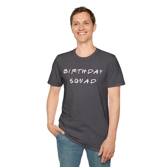 Birthday Squad, Gildan Unisex Softstyle T-Shirt, Graphic Tee, S-3XL