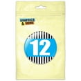 thumbnail image 1 of Birthday Stripes Blue 12 Pinback Button Pin Badge, 1 of 2