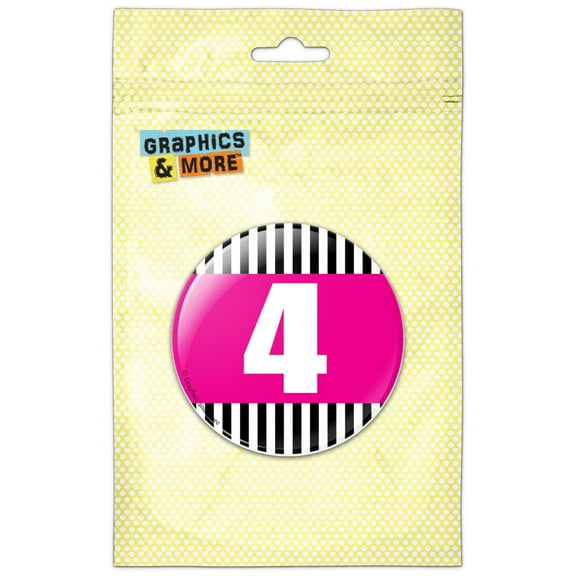 Birthday Stripes Pink 4 Pinback Button Pin Badge