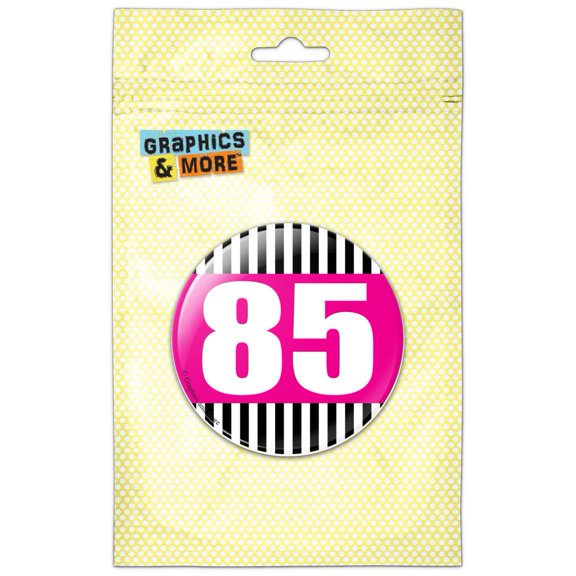 Birthday Stripes Pink 85 Pinback Button Pin Badge