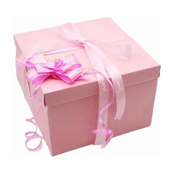 Birthday Surprise Explosion Gift Box, Creative Wedding Candy Box with Multi-Layer Folding Design, Pink 5-Layer
