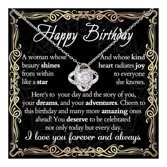 Birthday Sweet 16 Year Old Necklace, Happy 16Th 18Th 50Th 60Th 70Th Birthday Necklace, 18 Year Old Birthday Her Daughter Sister Granddaughter #1076, Gold Love Knot Necklace