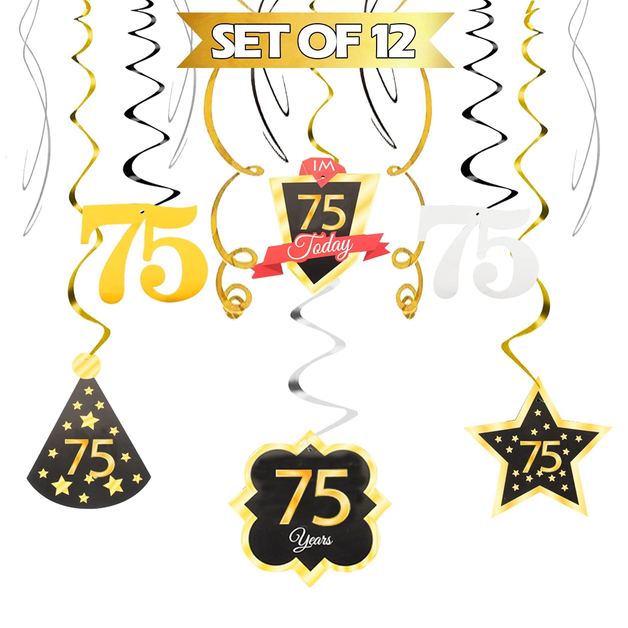 75 Ribbon Streamer Birthday Swirls Streamers - Celebrate 75 Years - Hanging Party ...