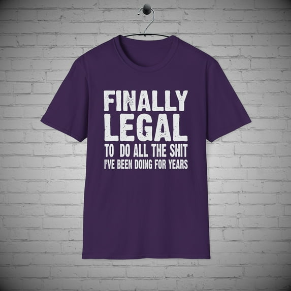 Birthday T-Shirt, 21st Birthday tee, Finally Legal tee, 21st Birthday Gift