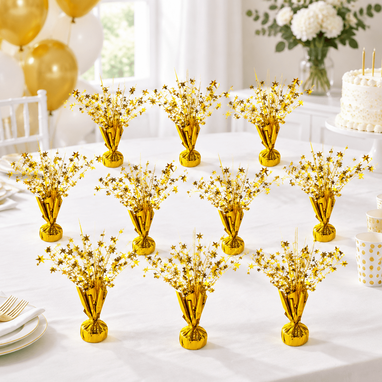 Birthday Table Centerpiece Party Decoration Metallic Foil Spray ...