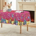 thumbnail image 1 of Birthday Tablecloth 60x84 Inch Oval, Happy Birthday Ballon Pink Washable Seasonal Table Cover for Party Picnic Dinner Decor, 1 of 6